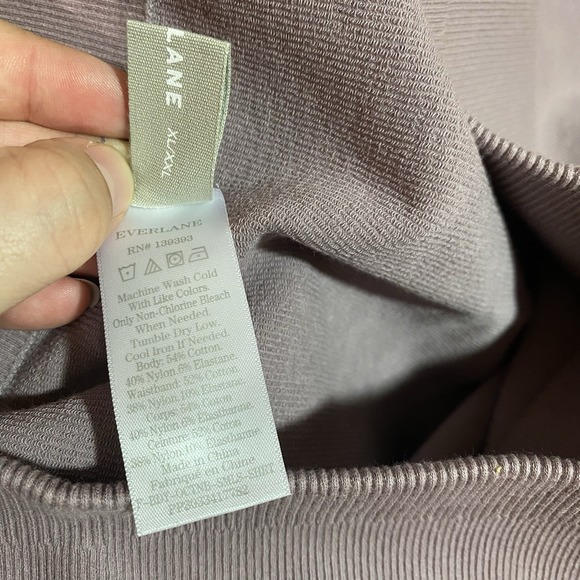 Everlane NWOT Organic Cotton Blend Rib Knit Seamless Biker Short XL/XXL Purple - Picture 7 of 8